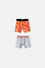PACK X2 BOXER DE LOONEY TUNES NARANJA Y GRIS PARA NIÑO 2T A 5T