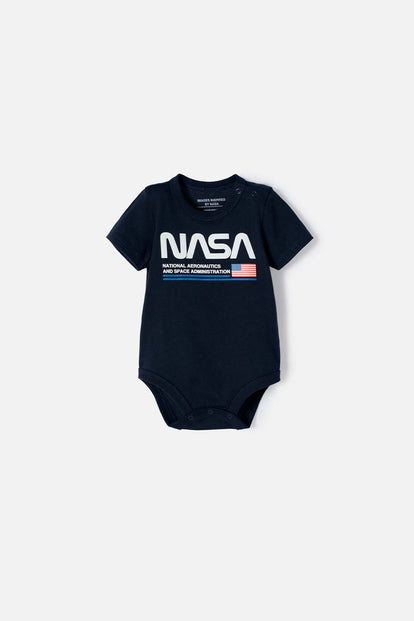 BODY DE LA NASA AZUL MANGA CORTA PARA BEBÉ NIÑO