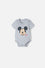 BODY DE MICKEY MOUSE GRIS JASPE ESTAMPADO EN FRENTE PARA BEBÉ NIÑO