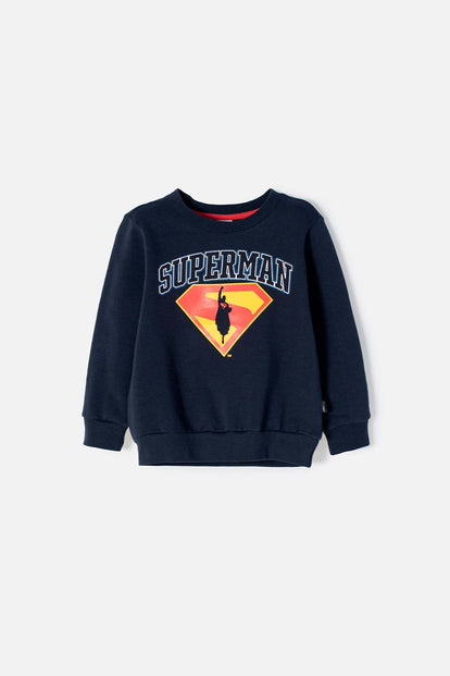 POLERON DE SUPERMAN CERRADO AZUL PARA NIÑO 2T A 5T