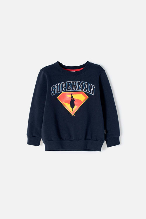 POLERON DE SUPERMAN CERRADO AZUL PARA NIÑO 2T A 5T