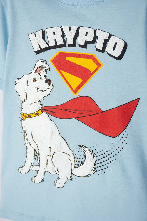 POLERA DE SUPERMAN MANGA CORTA AZUL PARA NIÑO 2T A 5T