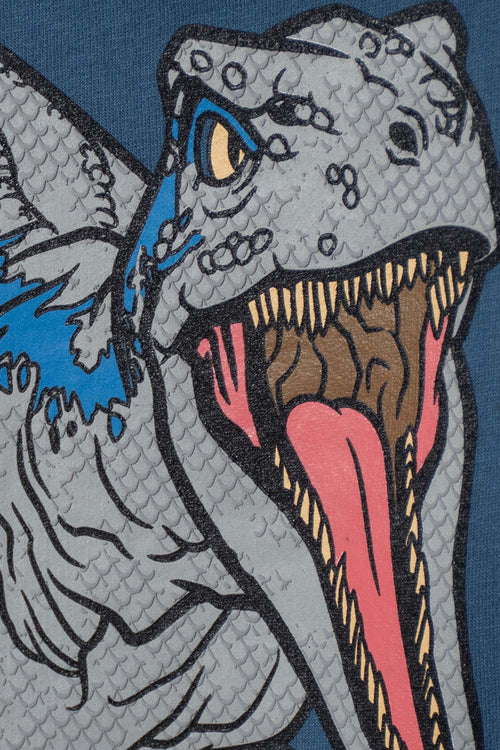 POLERON DE JURASSIC WORLD AZUL DE DISEÑO CERRADO PARA NIÑO 2T A 5T