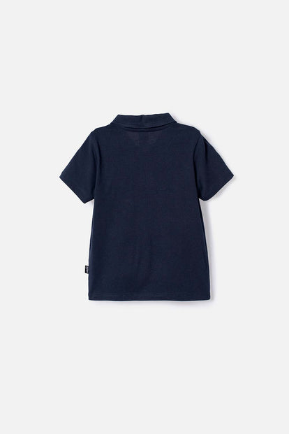 POLERA TIPO POLO DE JURASSIC WORLD AZUL OSCURA NIÑO 2T A 5T