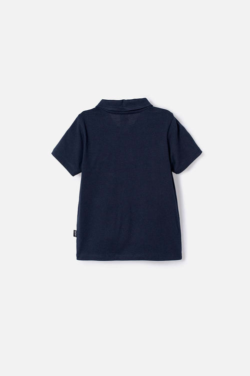 POLERA TIPO POLO DE JURASSIC WORLD AZUL OSCURA NIÑO 2T A 5T