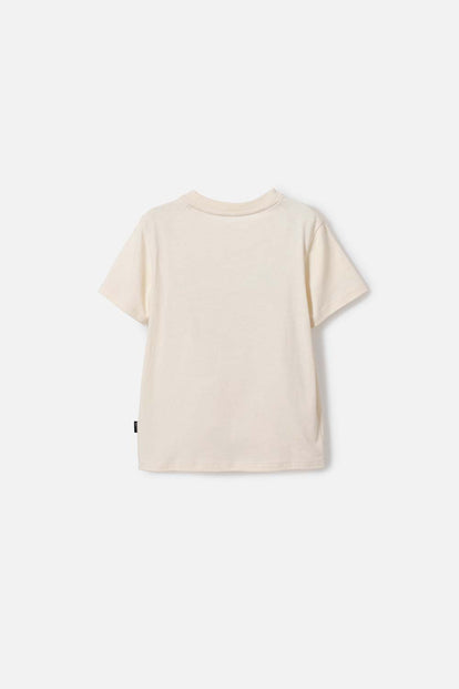 POLERA DE JURASSIC WORLD CAFÉ MANGA CORTA PARA NIÑO 2T A 5T