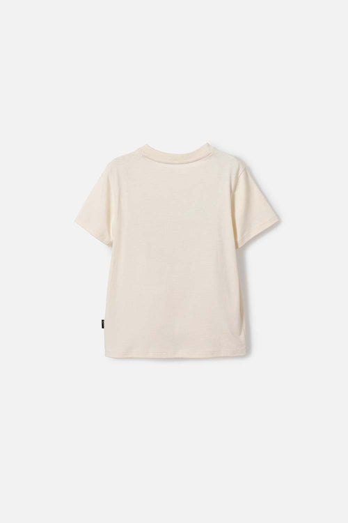 POLERA DE JURASSIC WORLD CAFÉ MANGA CORTA PARA NIÑO 2T A 5T