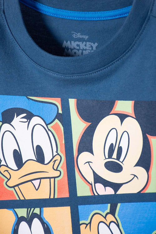 POLERA DE MICKEY MOUSE AZUL MANGA LARGA PARA NIÑO 2T A 5T