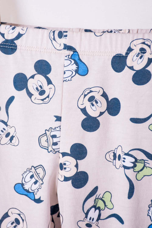 PIJAMA DE MICKEY MOUSE AZUL Y MARFIL OSCURO DE PANTALÓN LARGO PARA NIÑO 2T A 5T