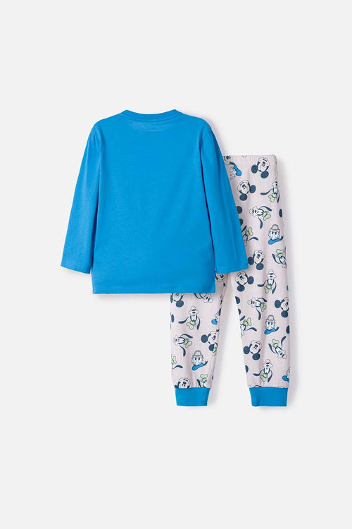 PIJAMA DE MICKEY MOUSE AZUL MANGA LARGA PARA NIÑO 2T A 5T