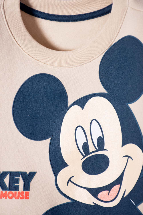 POLERÓN DE MICKEY MOUSE CAQUI ESTAMPADO EN FRENTE PARA NIÑO 2T A 5T