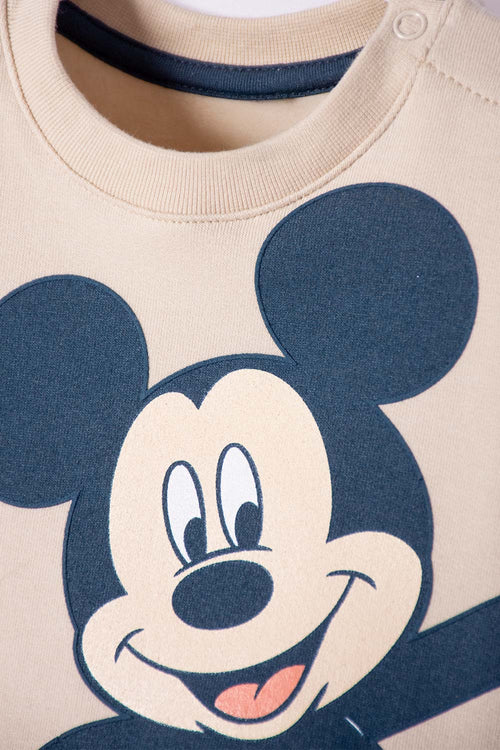 POLERON DE MICKEY MOUSE CAQUI ESTAMPADO EN FRENTE PARA BEBÉ NIÑO