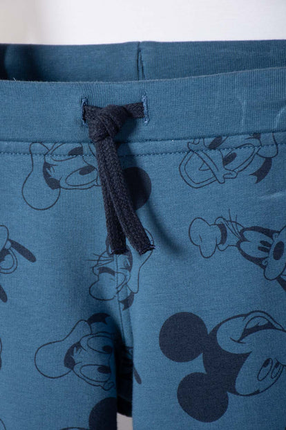 CONJUNTO DE MICKEY MOUSE AZUL DE PANTALÓN LARGO PARA NIÑO 2T A 5T