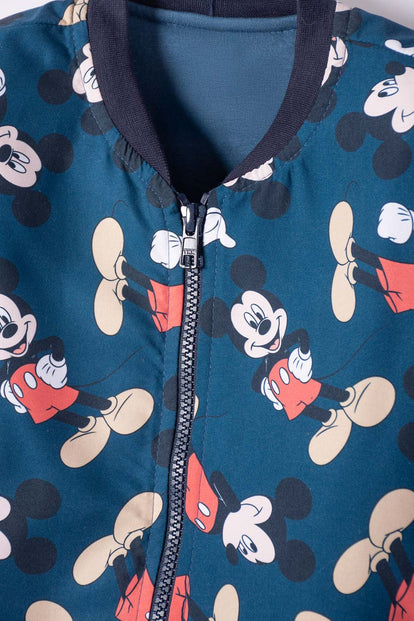CHAQUETA DE MICKEY MOUSE AZUL OSCURA CON ESTAMPADO ALLOVER PARA NIÑO 2T A 5T
