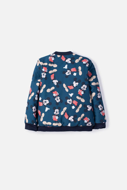 CHAQUETA DE MICKEY MOUSE AZUL OSCURA CON ESTAMPADO ALLOVER PARA NIÑO 2T A 5T