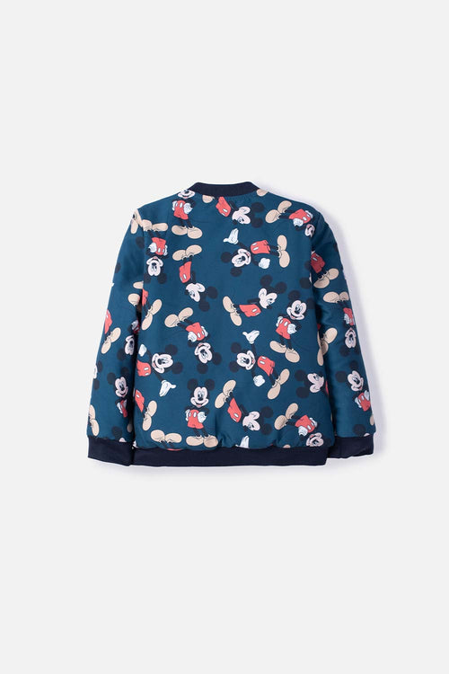 CHAQUETA DE MICKEY MOUSE AZUL OSCURA CON ESTAMPADO ALLOVER PARA NIÑO 2T A 5T