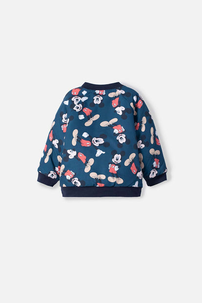 CHAQUETA DE MICKEY MOUSE CON CIERRE AZUL PARA BEBÉ NIÑO
