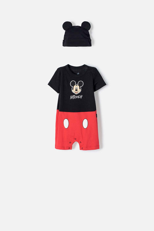 ENTERIZO DE MICKEY MOUSE CON BROCHES MULTICOLOR PARA BEBÉ NIÑO