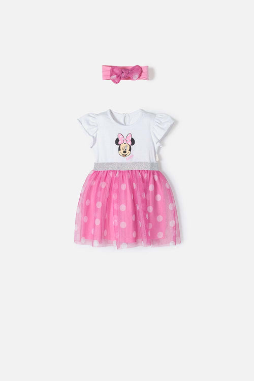 VESTIDO DE MINNIE MOUSE CON BOLERO MULTICOLOR PARA BEBÉ NIÑA