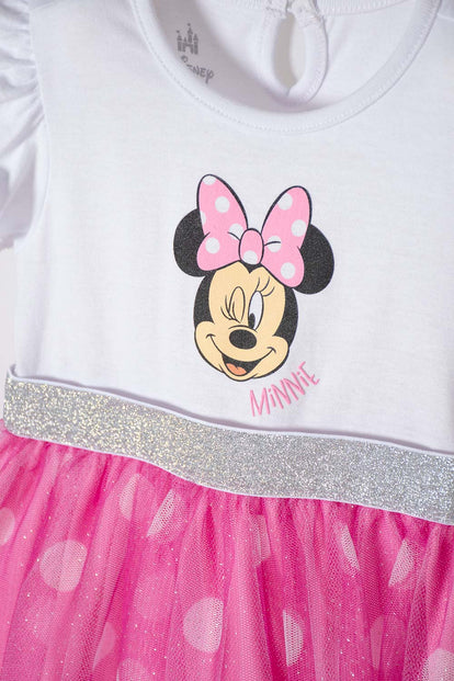 VESTIDO DE MINNIE MOUSE CON BOLERO MULTICOLOR PARA BEBÉ NIÑA