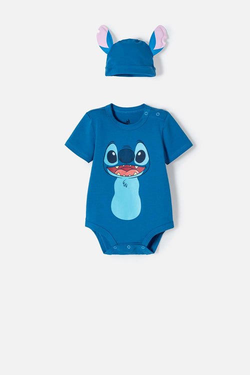 BODY DE STITCH CON GORRO AZUL PARA BEBÉ NIÑO