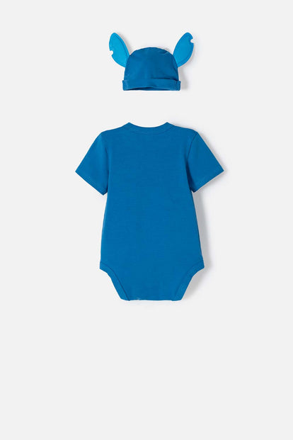 BODY DE STITCH CON GORRO AZUL PARA BEBÉ NIÑO