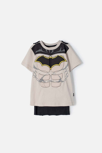 POLERA DE BATMAN CON CAPA MULTICOLOR PARA 2T A 5T