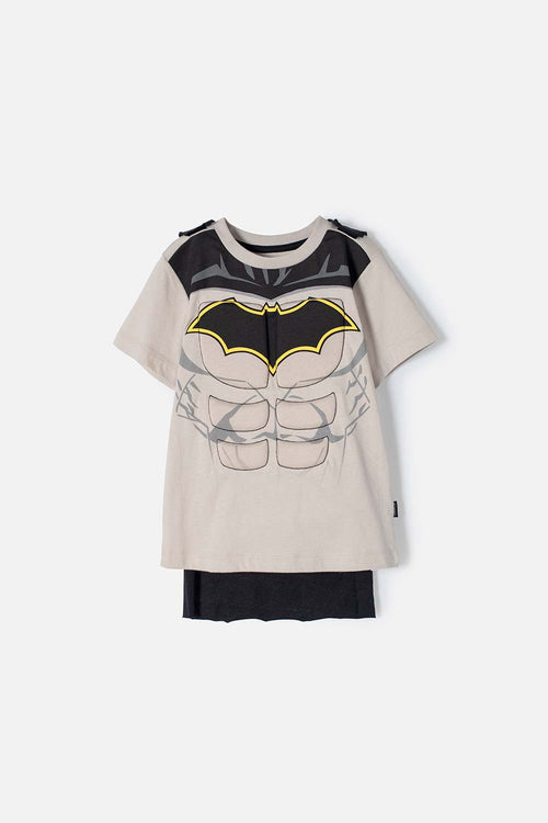 POLERA DE BATMAN CON CAPA MULTICOLOR PARA 2T A 5T