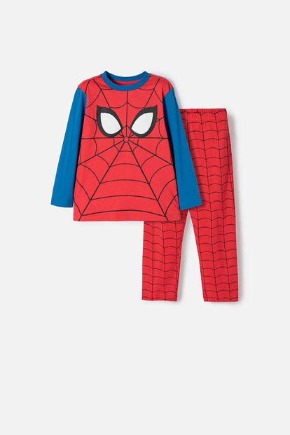 PIJAMA DE SPIDERMAN CON PANTALÓN LARGO ROJO PARA NIÑO 2T A 5T