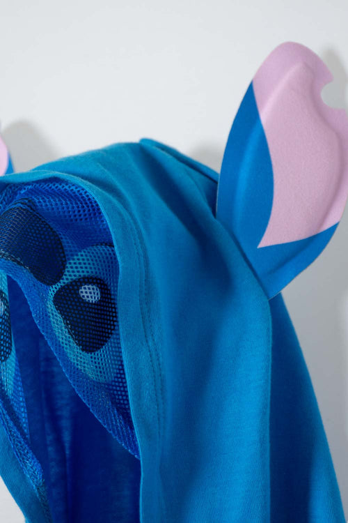 POLERA DE STITCH CON CAPUCHA AZUL PARA NIÑA 2T A 5T