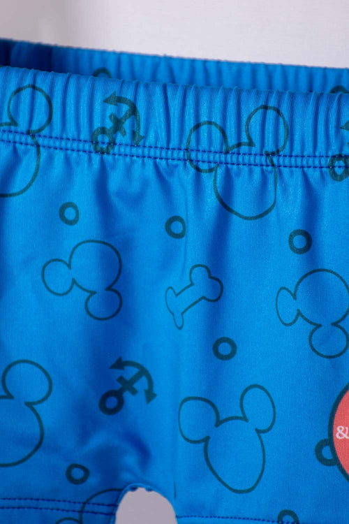 CONJUNTO DE BAÑO DE MICKEY MOUSE AZUL MANGA LARGA PARA BEBÉ NIÑO