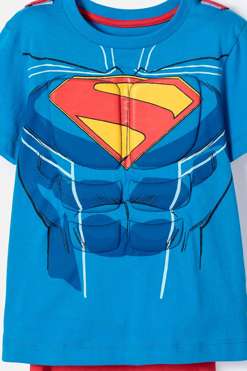 POLERA DE SUPERMAN CON CAPA MULTICOLOR PARA NIÑO 2T A 5T
