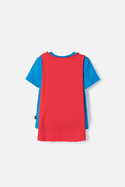 POLERA DE SUPERMAN CON CAPA MULTICOLOR PARA NIÑO 2T A 5T