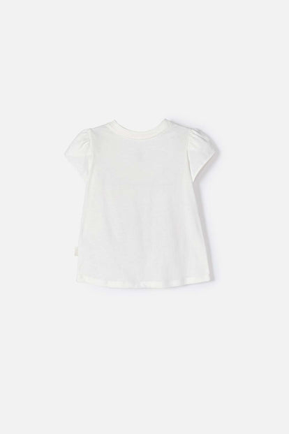 POLERA DE PEPPA PIG MARFIL ESTAMPADA EN FRENTE PARA NIÑA 2T A 5T