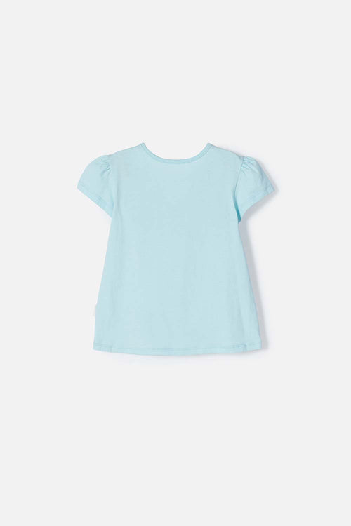 POLERA DE PEPPA PIG AZUL ESTAMPADA EN FRENTE PARA NIÑA 2T A 5T