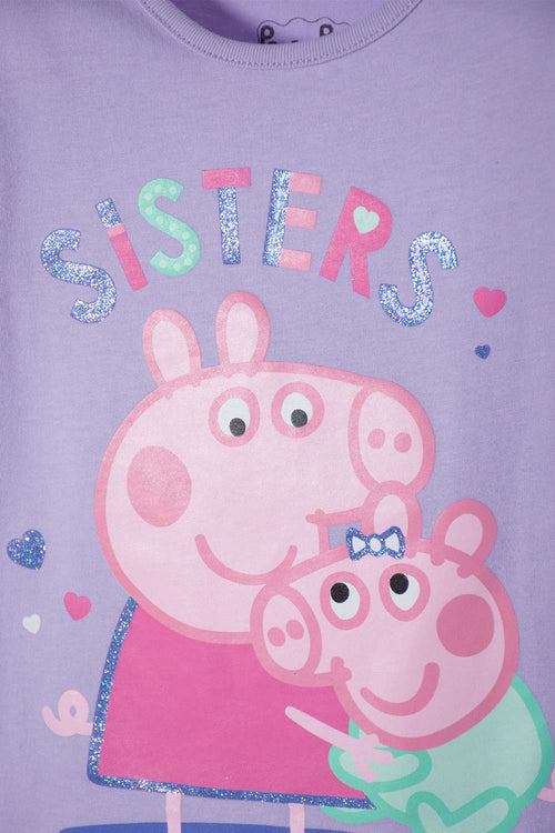 CONJUNTO DE PEPPA PIG LILA Y HORTENCIA PARA NIÑA 2T A 5T
