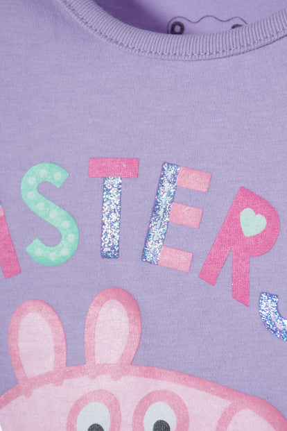 CONJUNTO DE PEPPA PIG LILA Y HORTENCIA PARA NIÑA 2T A 5T