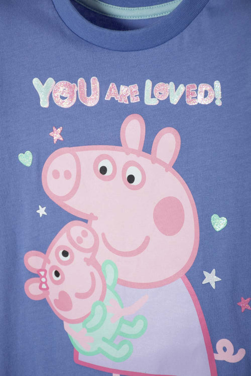 PIJAMA DE PEPPA PIG MULTICOLOR DE CAMISETA MANGA CORTA PARA NIÑA 2T A 5T