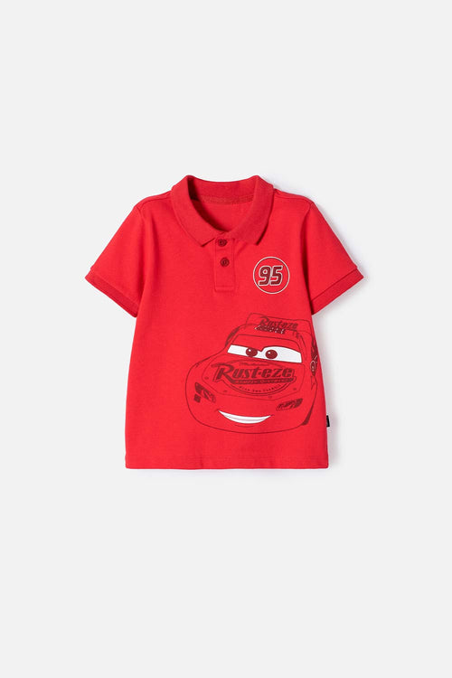 POLERA TIPO POLO DE CARS ROJO PARA NIÑO 2T A 5T