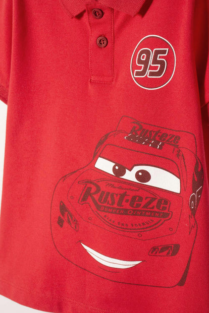 POLERA TIPO POLO DE CARS ROJO PARA NIÑO 2T A 5T