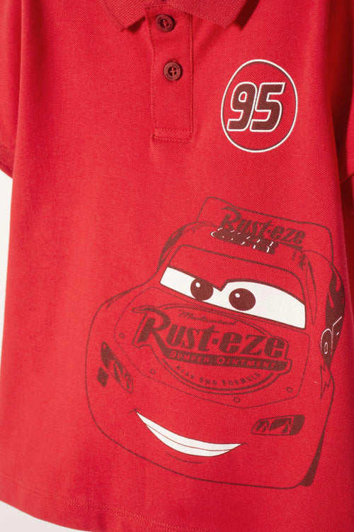POLERA TIPO POLO DE CARS ROJO PARA NIÑO 2T A 5T