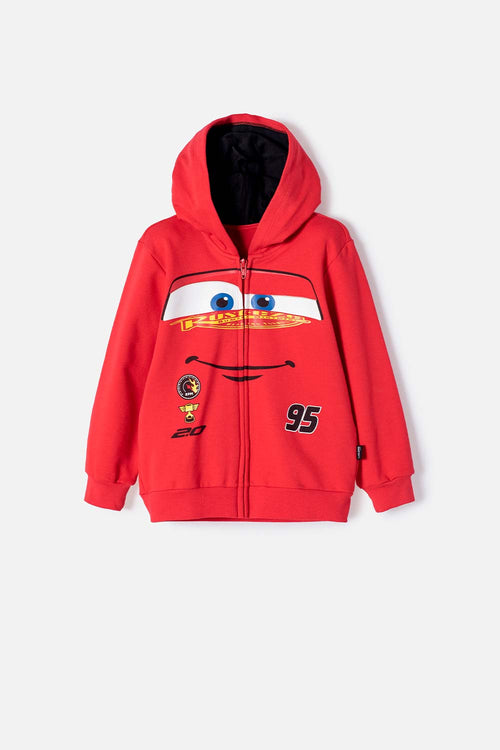 POLERÓN DE CARS CON CAPUCHA ROJO PARA NIÑO 2T A 6T
