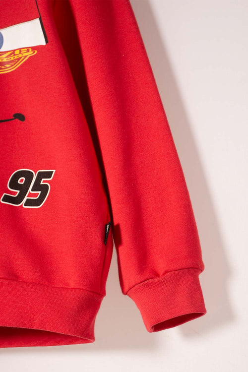 POLERÓN DE CARS CON CAPUCHA ROJO PARA NIÑO 2T A 6T