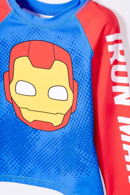 CONJUNTO DE BAÑO DE IRONMAN MULTICOLOR PARA NIÑO 2T A 5T