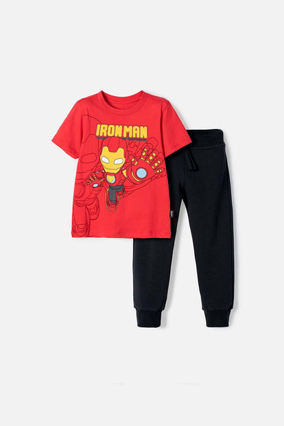 CONJUNTO DE IRONMAN CON PANTALÓN LARGO MULTICOLOR PARA NIÑO 2T A 5T