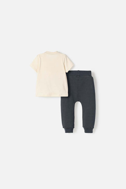 CONJUNTO WINNIE THE POOH CAQUI Y GRIS PARA BEBÉ NIÑO