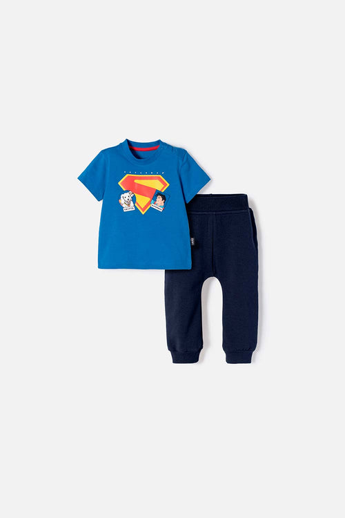 CONJUNTO DE SUPERMAN CON PANTALÓN AZUL PARA BEBÉ NIÑO