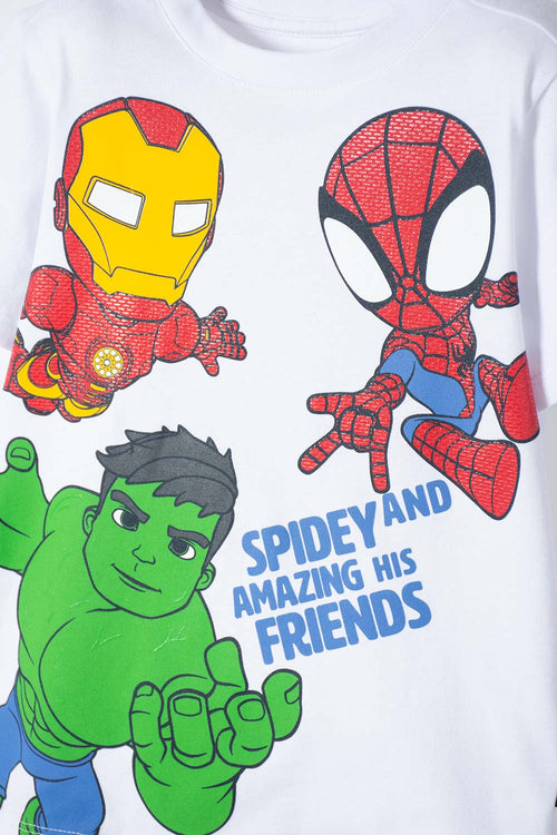 POLERA DE SPIDEY AND HIS AMAZING FRIENDS BLANCO PARA NIÑO 2T A 6T