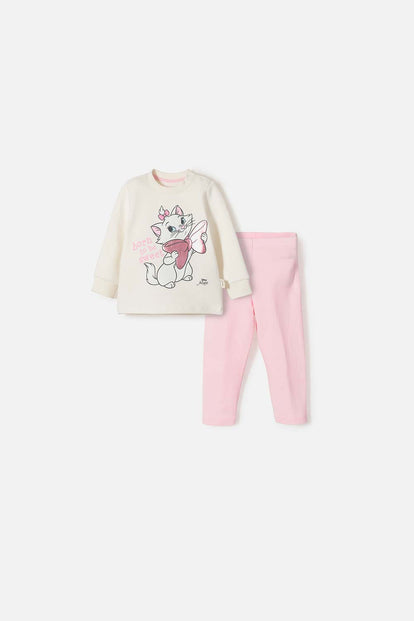 CONJUNTO DE LA GATA MARIE CON PANTALÓN LARGO PARA BEBÉ NIÑA