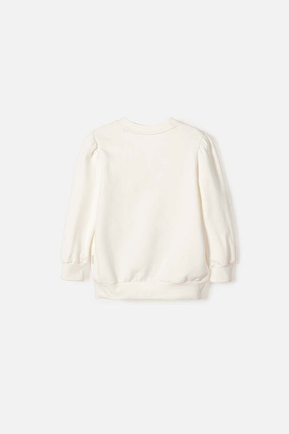 POLERON DE MINNIE MOUSE CERRADO MARFIL PARA NIÑA 2T A 5T